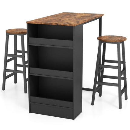 Table de cuisine avec 2 tabourets, table de bistrot peu encombrante, table de comptoir, ensemble de table à manger, table de bar