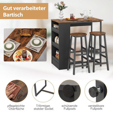 Table de cuisine avec 2 tabourets, table de bistrot peu encombrante, table de comptoir, ensemble de table à manger, table de bar
