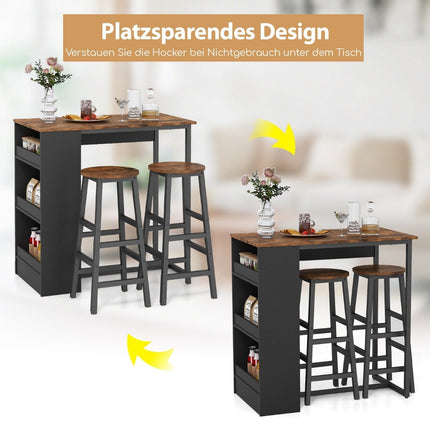 Table de cuisine avec 2 tabourets, table de bistrot peu encombrante, table de comptoir, ensemble de table à manger, table de bar