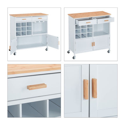 Kitchen trolley with wine rack