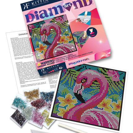 Kitfix Diy Set Diamond Art Flamingo