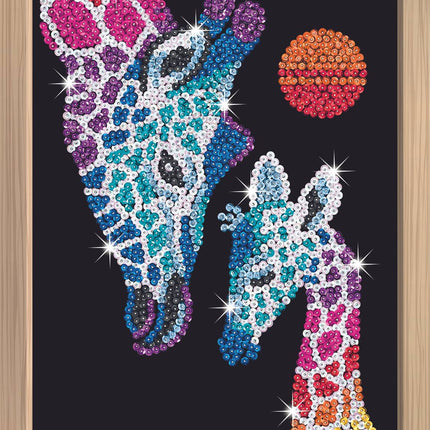 Kitfix Diy Set Paillettenbilder Blau Premium Giraffe & Kalb