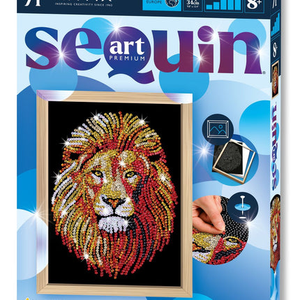 Kitfix Diy Set Sequin Art Blue Premium Lion