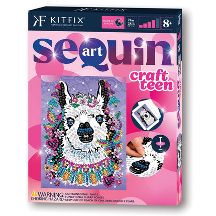 Kitfix DIY Set Pailletten Kunst Basteln Teen Lama