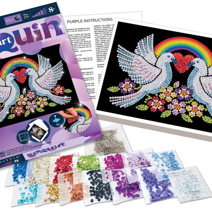 Kitfix DIY-Set Paillettenbild Lila Tauben der Hoffnung