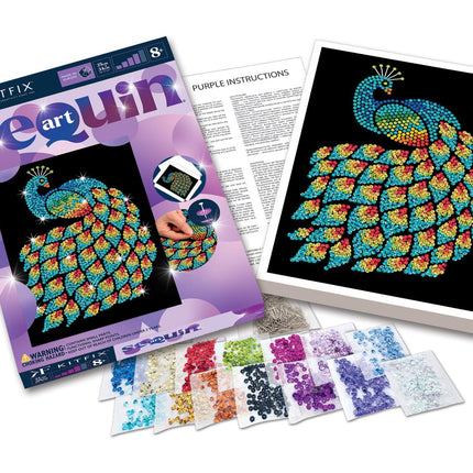 Kitfix Diy Set Sequin Art Purple Peacock