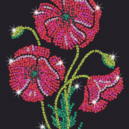 Kitfix Diy Set Pailletten-Kunst Lila Mohnblumen