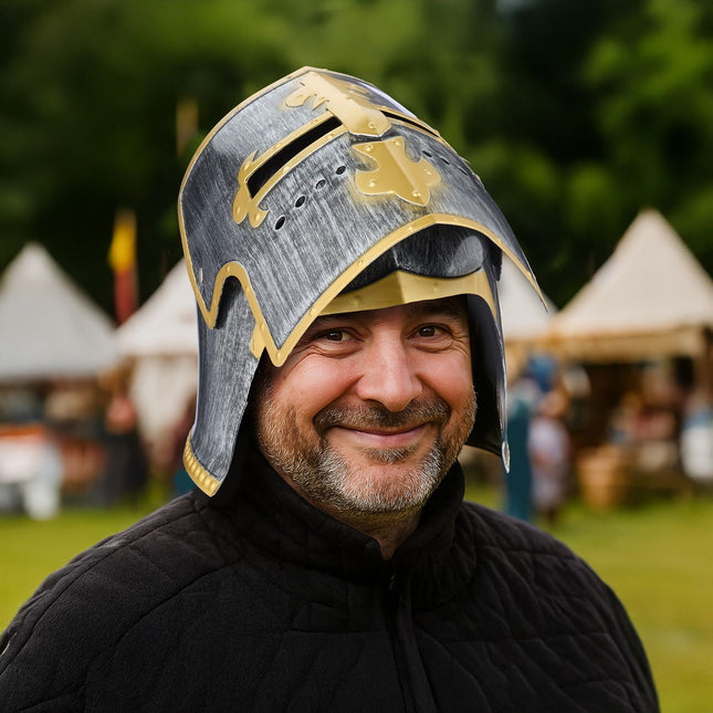 Ritterhelm mit aufklappbarem Visier für Rollenspiel & Fasching