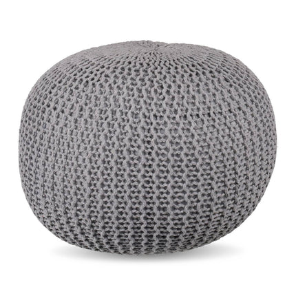 Knitted Pouf – Round, Boho Design, Polystyrene Fill