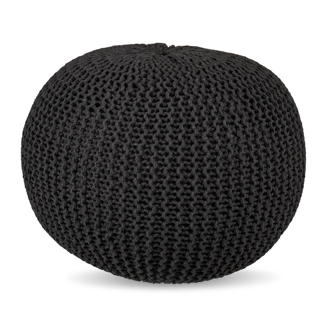 Strickpouf – Rund, Boho-Design, Polystyrolfüllung