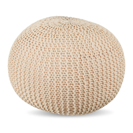 Pletený puf – kulatý sedák na podlahu, boho design