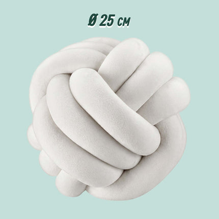 Knot Pillow, Beige – 25 cm, Polyester Foam