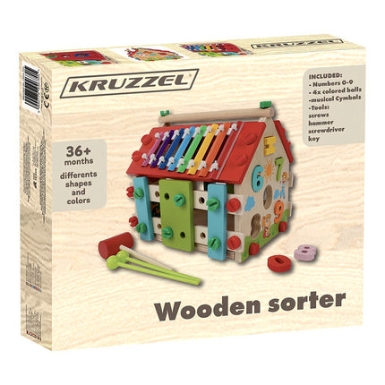 Kruzzel 22564 dřevěný edukativní domeček