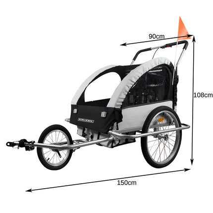 Remorque à vélo à suspension 3 en 1 Kruzzel 25372