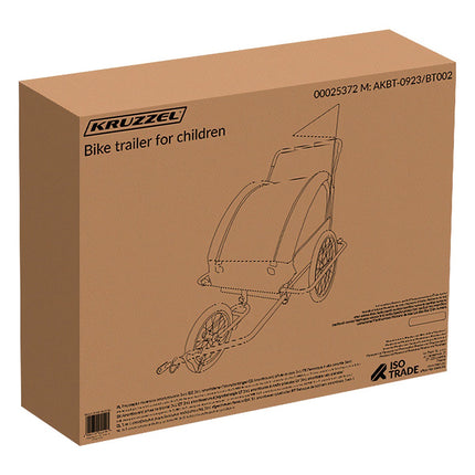 Remorque à vélo à suspension 3 en 1 Kruzzel 25372