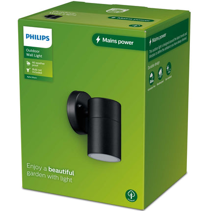Kylis Wandleuchte Downlight (GU10 Sockel) IP44 Edelstahl Schwarz