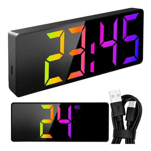 LED-Wecker mit Farbdisplay und USB-Stromversorgung