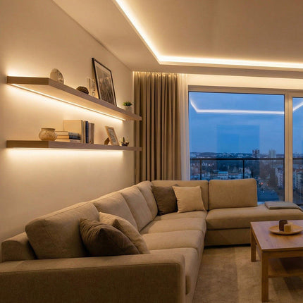 LED Aluminum Channel, U-Shape 6.6ft, Milky Cover, 10-Pack