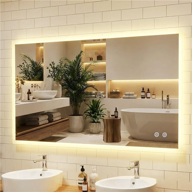 LED koupelnové zrcadlo 120 x 70 cm, nemlžící, dotykové stmívání