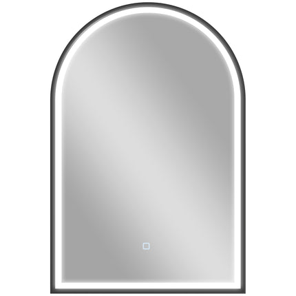 LED Bathroom Mirror 60x90 cm, Front & Backlit, Black