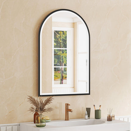 LED Bathroom Mirror 60x90 cm, Front & Backlit, Black