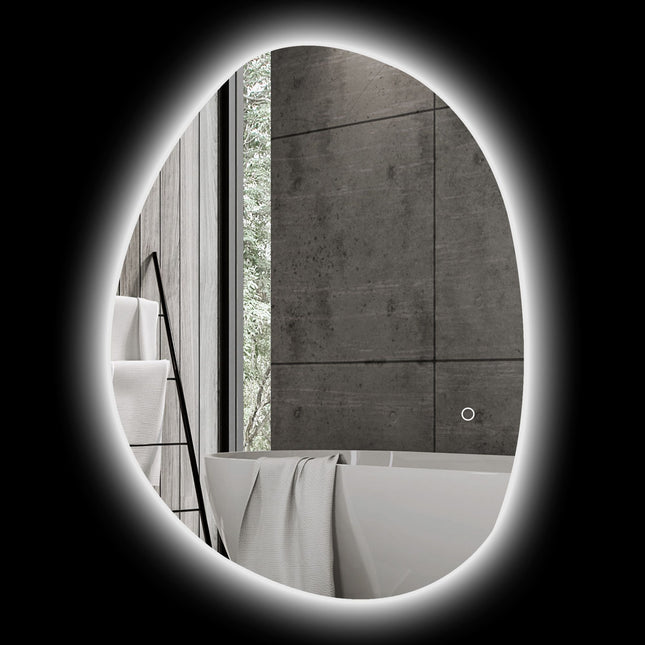 LED Badezimmerspiegel, Verstellbares Licht & Farbe, 80x60 cm