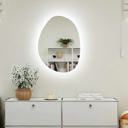LED Bathroom Mirror, Adjustable Light & Color, 80x60 cm