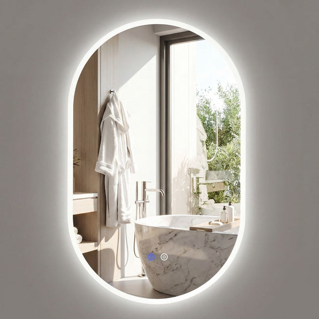LED-Badezimmerspiegel mit Antibeschlag, 3 Farbmodi, 80x50cm