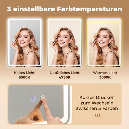 LED-Badezimmerspiegel mit Antibeschlag, dimmbar, 70x50 cm