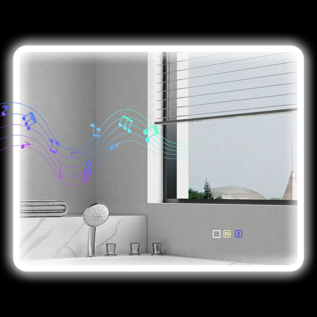 LED Badezimmerspiegel mit Bluetooth, 70x90 cm, Touch Control