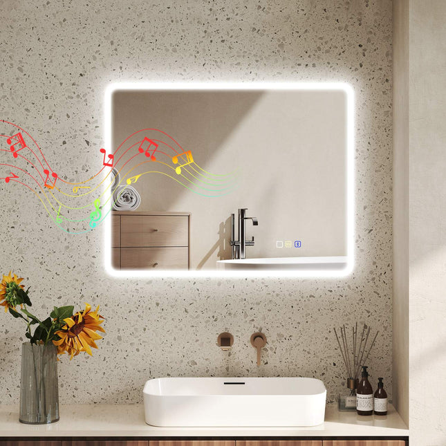 LED Badezimmerspiegel mit Bluetooth, 70x90 cm, Touch Control