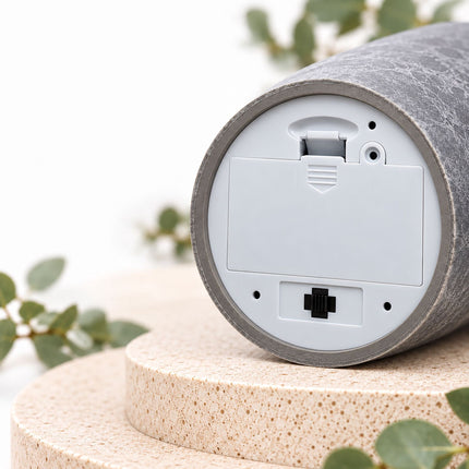LED Block Candles Set of 4 in Concrete Look with Timer, Grey, Flameless