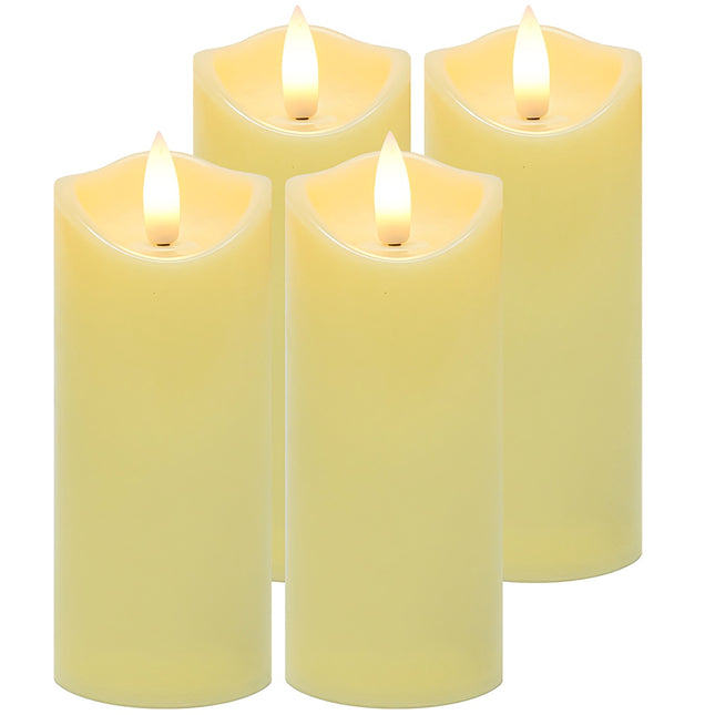 LED-Kerzeneinsätze, Flackernde Flamme, 4er-Pack, 12,5x5cm