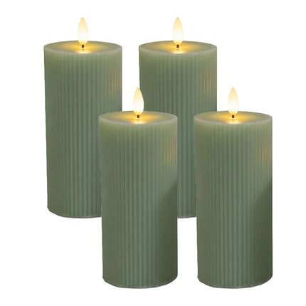 LED Candles Set of 4, 18cm, Real Wax, Flickering Flame