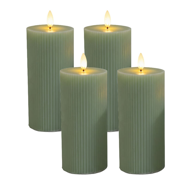 LED Kerzen 4er Set, 18cm, Echtwachs, Flackernde Flamme
