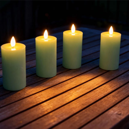 LED Candles Set of 4, 18cm, Real Wax, Flickering Flame