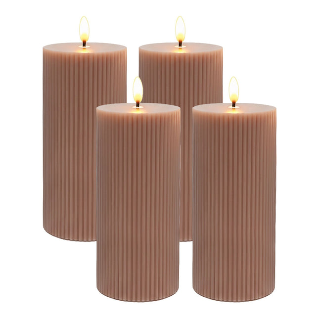 LED Kerzen 4er-Set, Echtwachs, 18cm