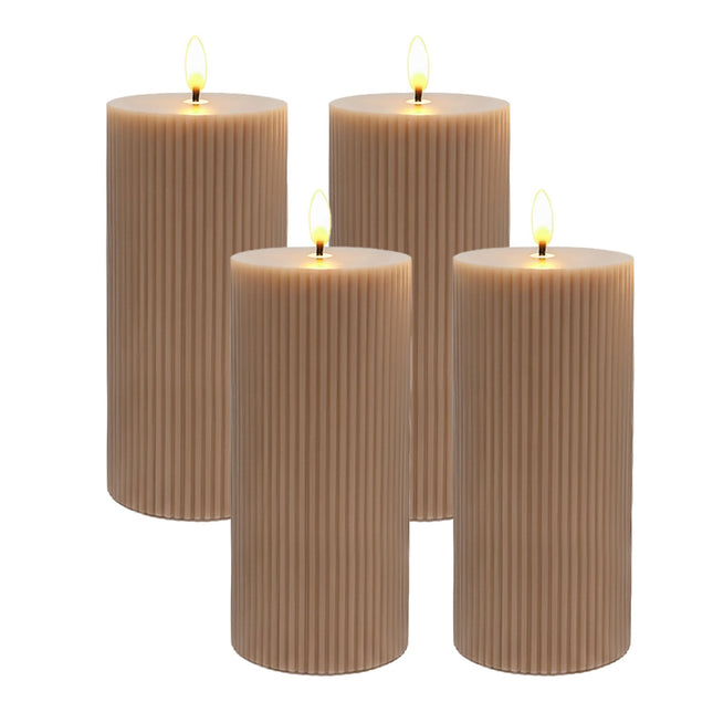 LED Candles Set of 4, Real Wax, 18cm, Flickering Flame