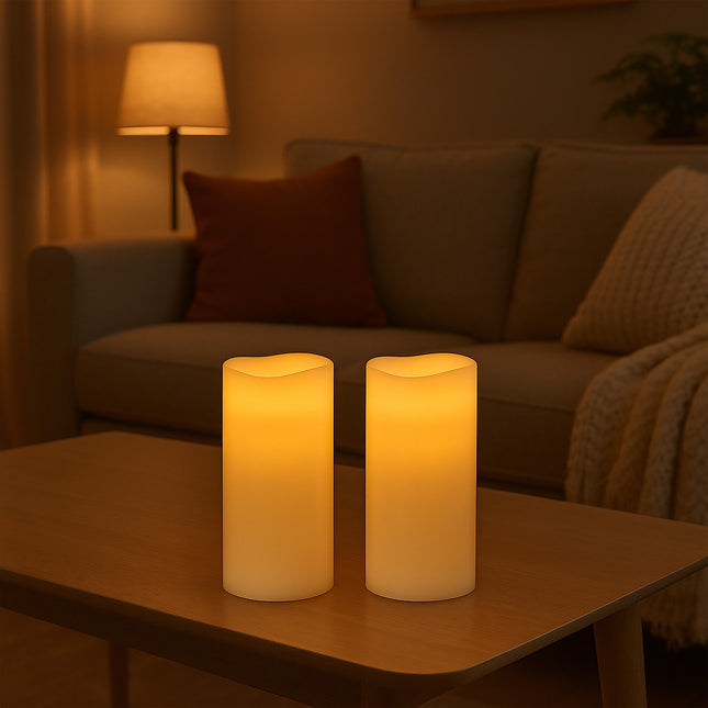 LED-Kerzen mit Timer und Fernbedienung, 2er-Set