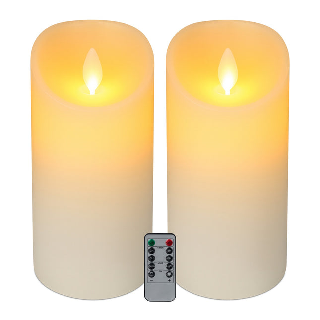 LED-Kerzen mit Timer und Fernbedienung, 2er-Set