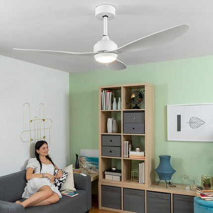 LED-Deckenventilator mit 3 ABS-Flügeln Flaled InnovaGoods Weiß 36 W 52" Ø132 cm