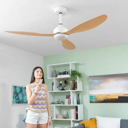 LED-Deckenventilator mit 3 ABS-Flügeln Wuled InnovaGoods Holz 36 W 52" Ø132 cm