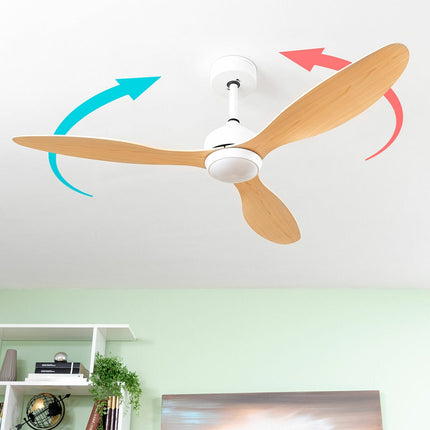 LED-Deckenventilator mit 3 ABS-Flügeln Wuled InnovaGoods Holz 36 W 52" Ø132 cm