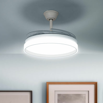 LED-Deckenventilator mit 4 einziehbaren Flügeln Blalefan InnovaGoods Weiß 72 W Ø49,5-104 cm
