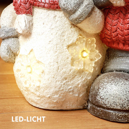 LED Christmas Figure Girl with Snowman, 4 Warm White LEDs, 45.5 cm