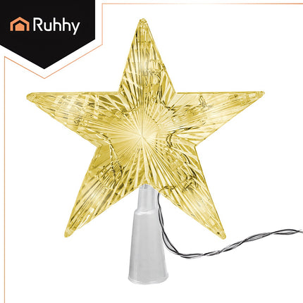 LED Christmas Tree Star, Warm White, Battery-Powered