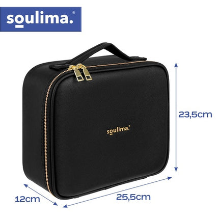 LED Cosmetic Case with Adjustable Mirror, Large Capacity