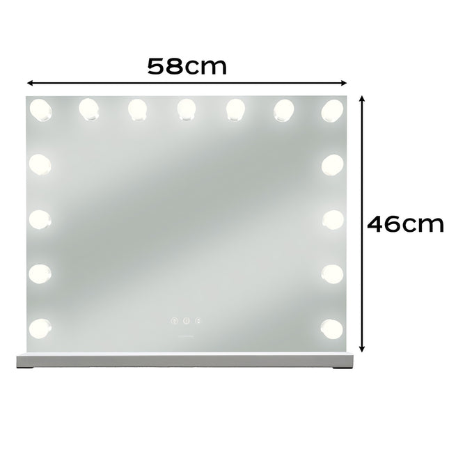 LED Kosmetikspiegel 58x46cm, Touch-Steuerung, 3 Lichtmodi