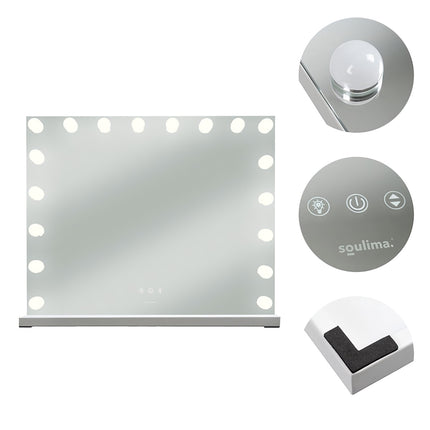 LED Cosmetic Mirror 80x62cm, Adjustable Light, Touch Control