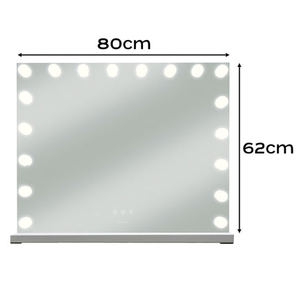 LED Cosmetic Mirror 80x62cm, Adjustable Light, Touch Control